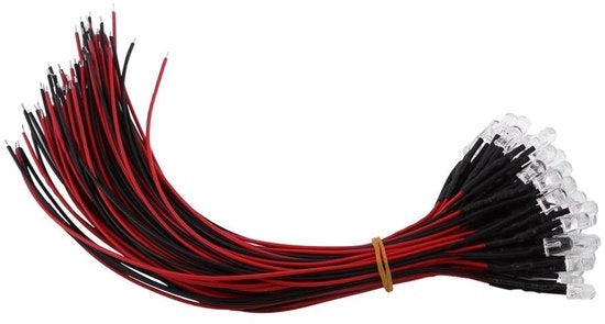 50 pezzi LED diodi acqua preassemblati LED flash LED diodo lampeggiante LED diodi trasparenti (5mm)