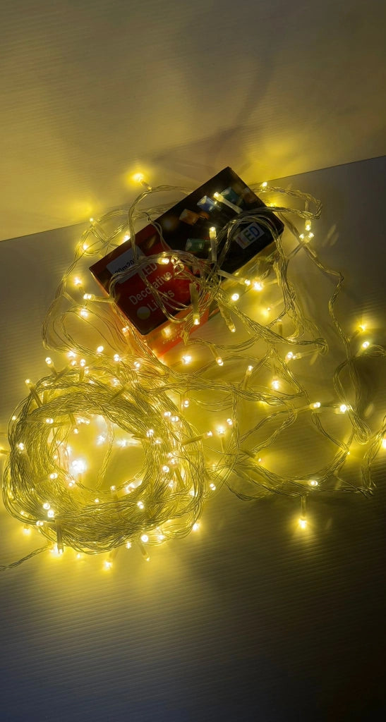 Luci Led per albero di natale decorazione con 8 giochi luce da 10/20/30/50 metri colori misti certificate IP65 prolungabile LUNGHEZZA: 10 mt - 100 led, COLORE LED: BIANCO CALDO
