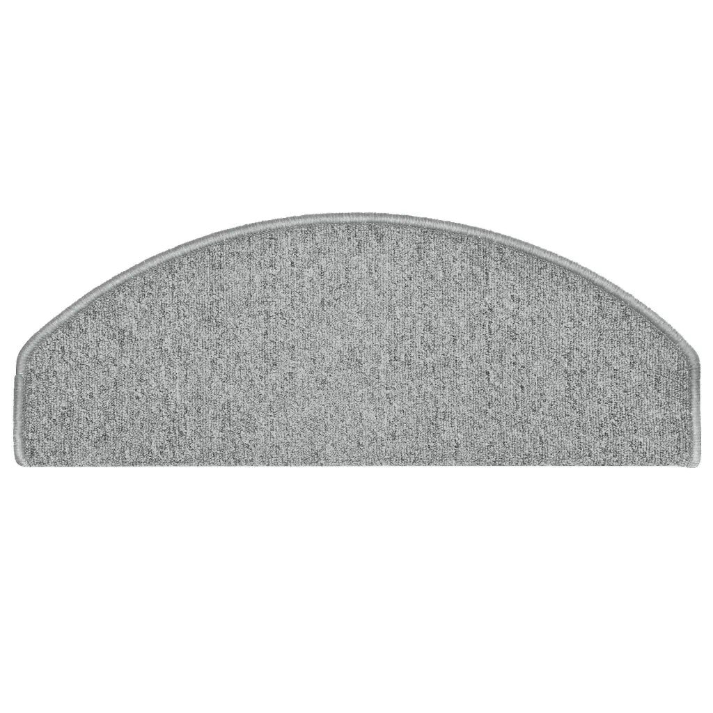Tappetini per scale 15 pz | Gradini per Scale 65x24x4 cm Grigio chiaro Semicircolari Grandi