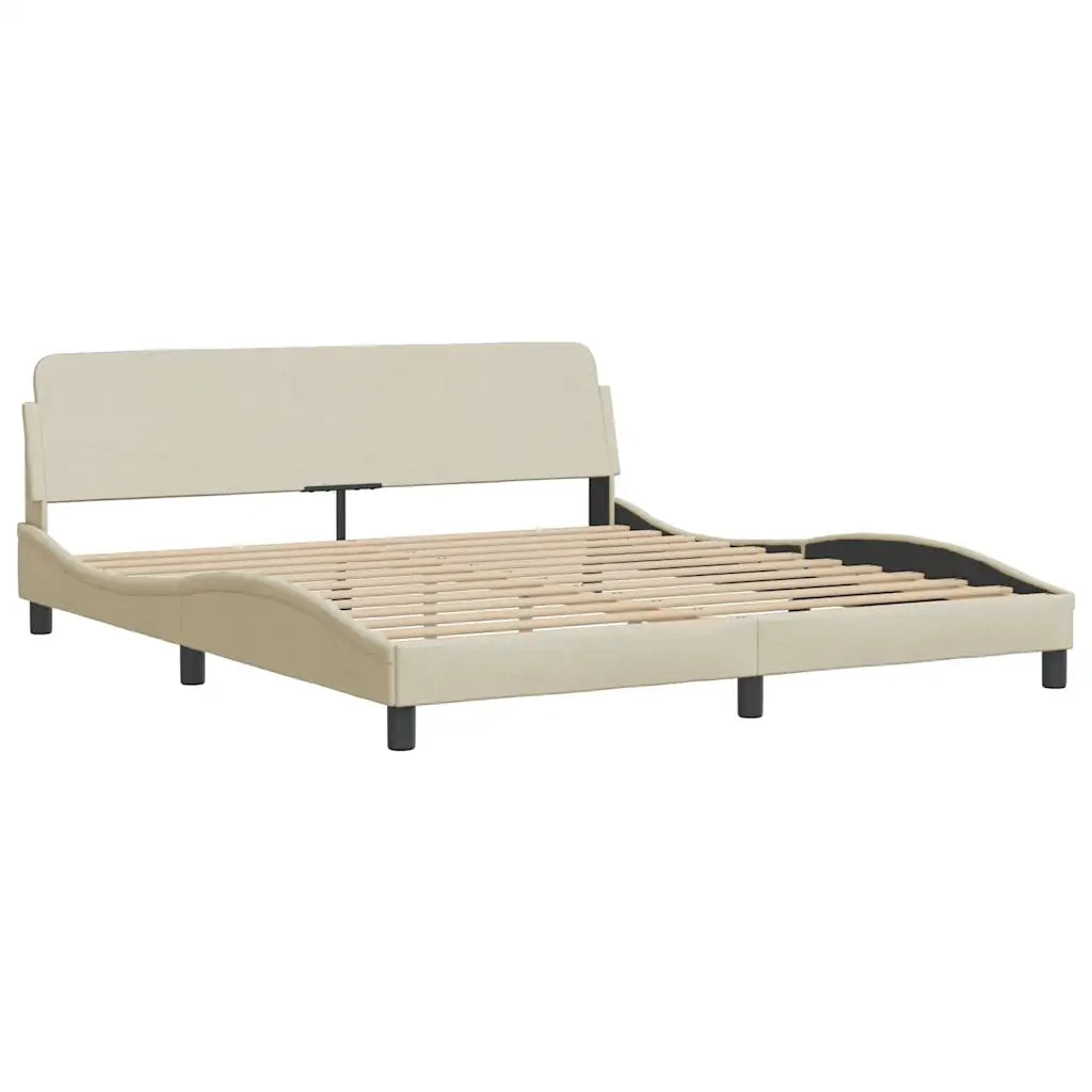 Giroletto senza Materasso-Struttura Letto Hvar Crema 180x200 cm in Tessuto