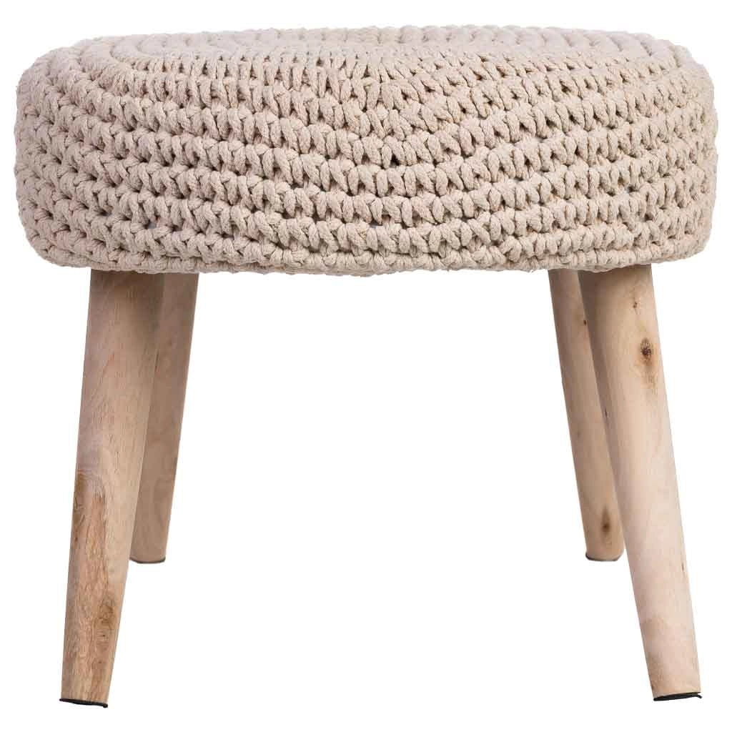 Panca in legno e cotone 82x43x43h cm beige