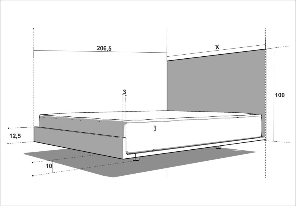 LETTO IMBOTTITO SONAR FOUR 200x200 SOLIK OAK NATURALE