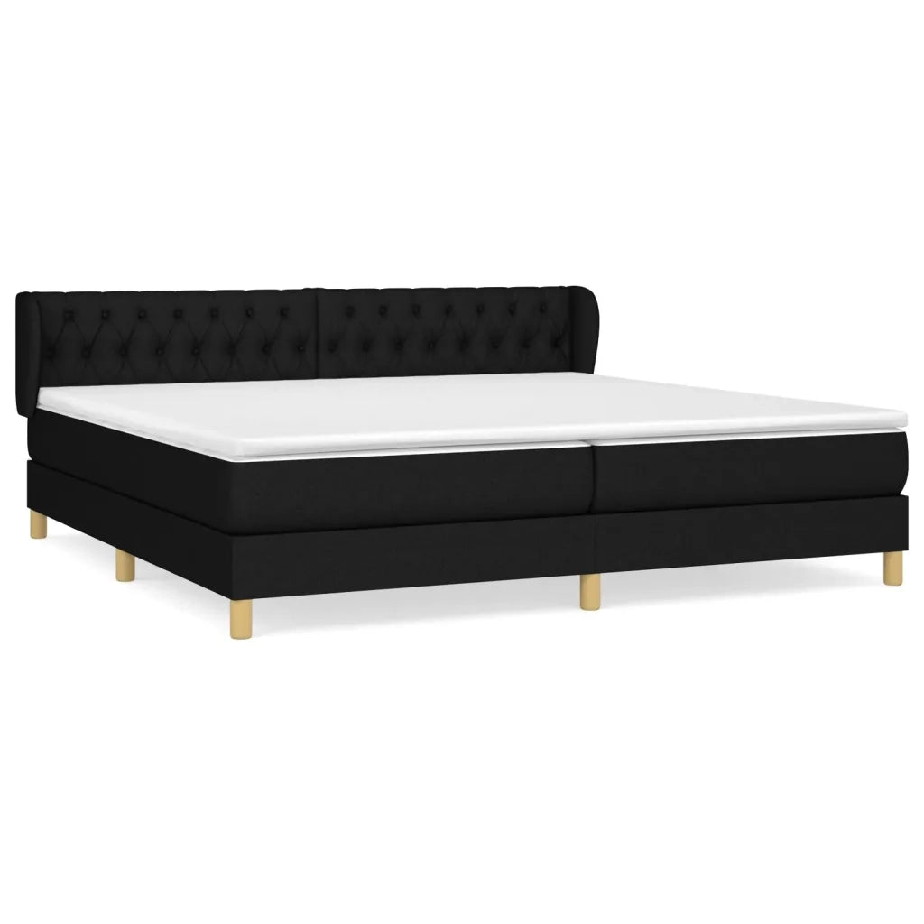 Giroletto a Molle con Materasso Nero 200x200 cm in Tessuto 3127071