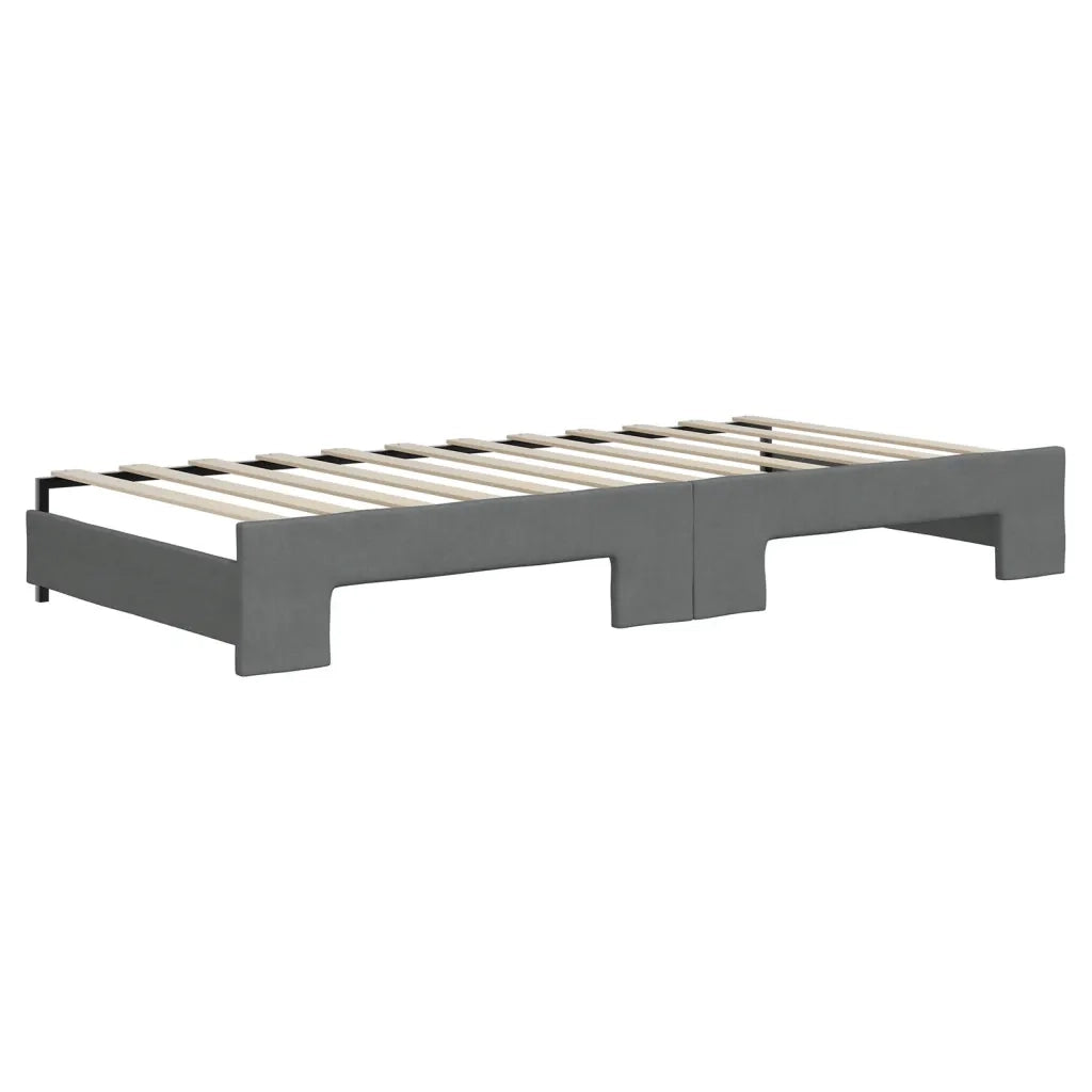 Divano Letto Estraibile Materassi Grigio Scuro 90x200cm Tessuto 3197445