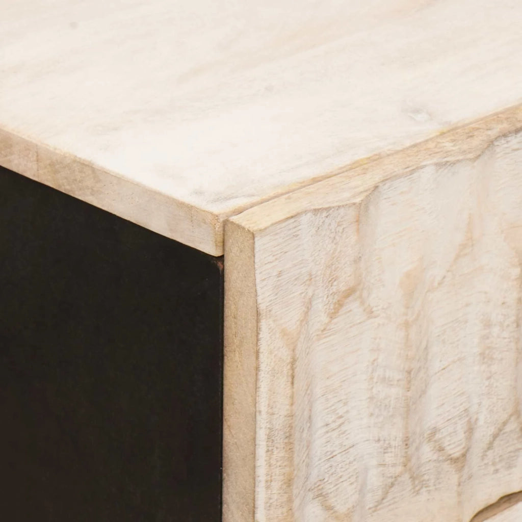 Comodino | Armadio da Notte | Mobiletto da notte Bianco 50 x 33 x 62 cm Legno di mango massello