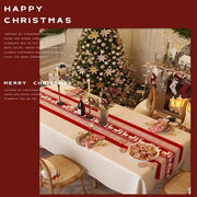 Tavolo da Natale Lungo Rosso per Tavoli Quadrati e Rotondi - Tappeto da Cucina per la Decorazione di Natale con Tema di Vacanza - 28*270CM