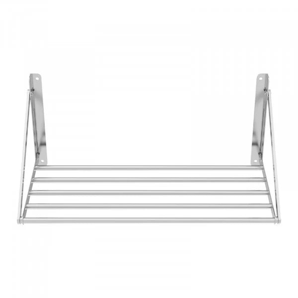 Mensola professionale pieghevole da muro con barre 80 x 45 cm 40 kg inox 14_0001571
