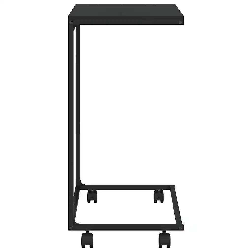 Tavolino con Ruote Nero 55x35x70 cm in Legno Multistrato cod mxl 58224