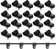 Kit di fissaggio cavi in nylon - 50 pezzi di clip R in nero - inclusivo di viti - kit di holder per cavi - clip per cavi per cavo in spira