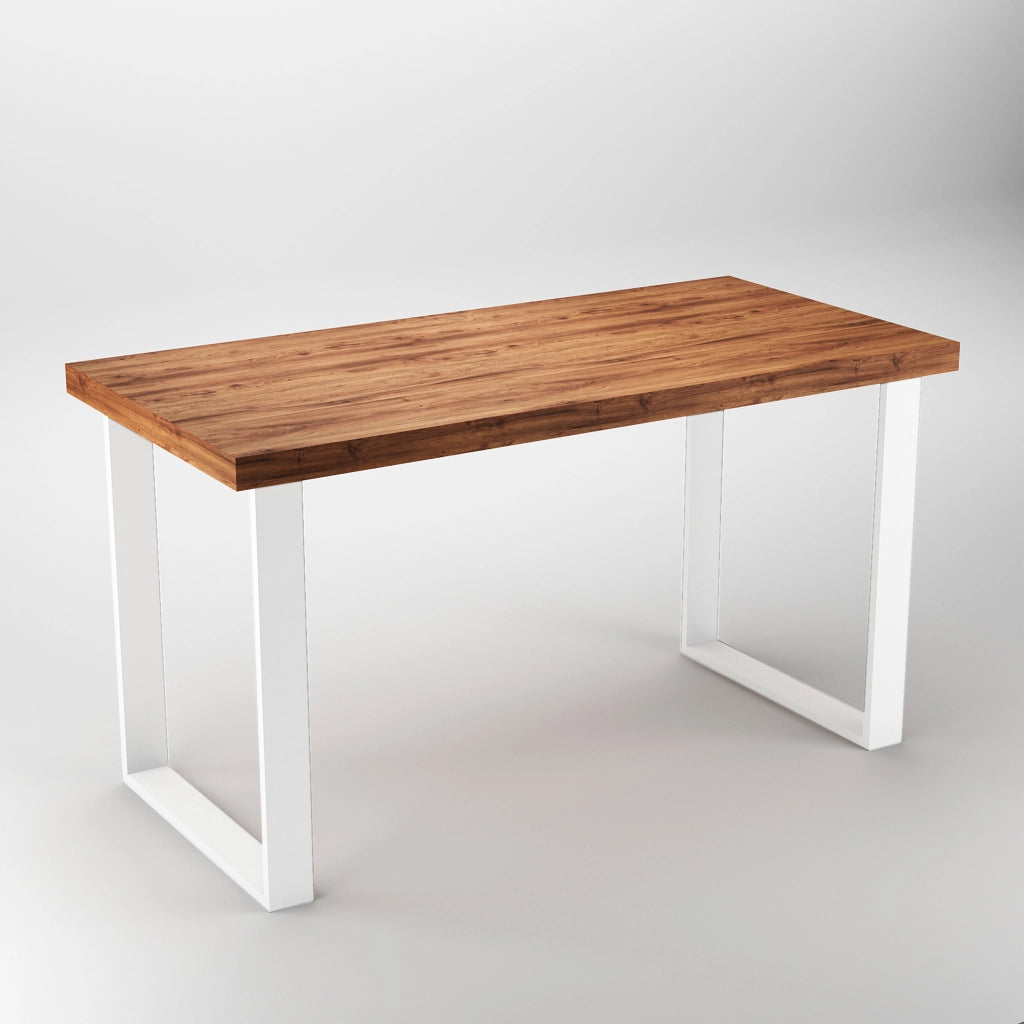 Emuca Set gambe da tavolo Square rettangolari, 600, Verniciato bianco, Acciaio, 2 un