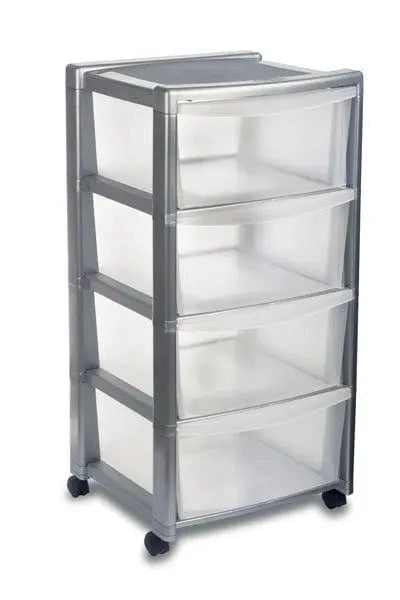 Cassettiera libera 4 silver