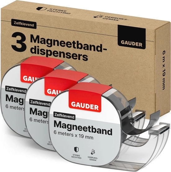 Dispensatore di Nastro Magnetico Autoadesivo | 3x Strisce Magnetiche | Nastro Magnetico | 6 m