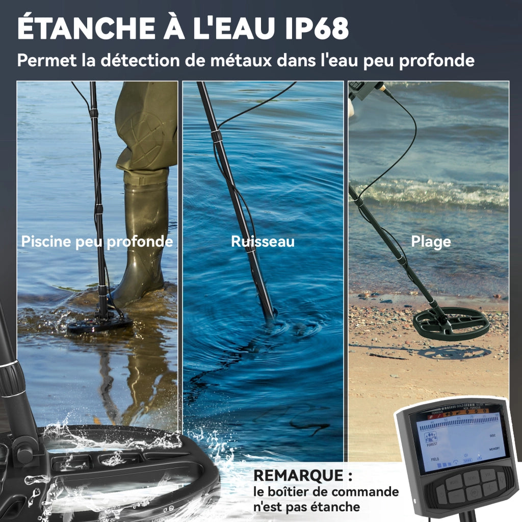 Rilevatore di Metalli Professionale ¨C Xylo ¨C 5 Modalit¨¤ IP68 Chip DSP LCD Grigio Scuro