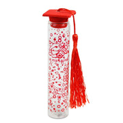 Trade Shop - Bomboniera Ampolla In Vetro Con Tappo In Sughero Per Laurea Cappello Tocco Rosso -