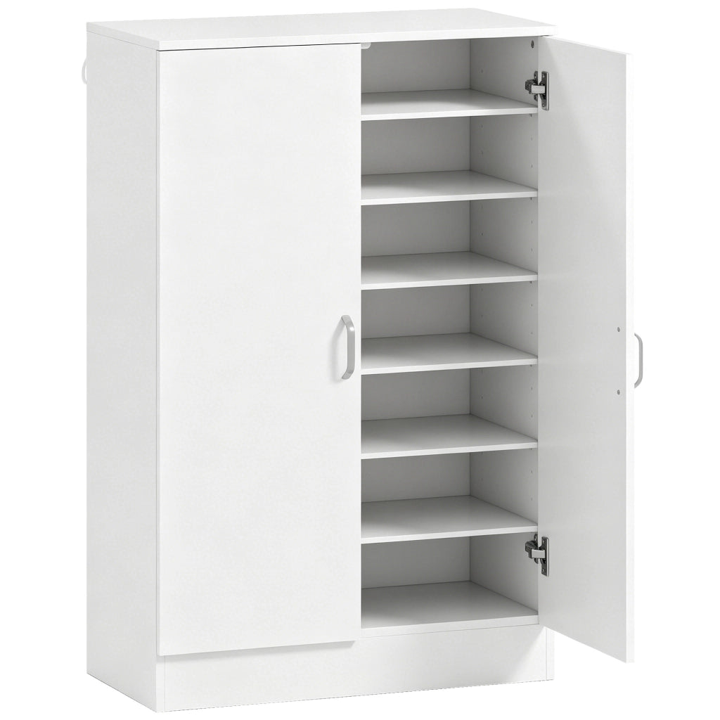 Armadio per scarpe con 6 ripiani regolabili ¨C Minimal ¨C 2 ante, chiusura morbida, bianco