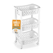 Carrello Multiuso 3 Ripiani Bianco con Ruote | Akitaink