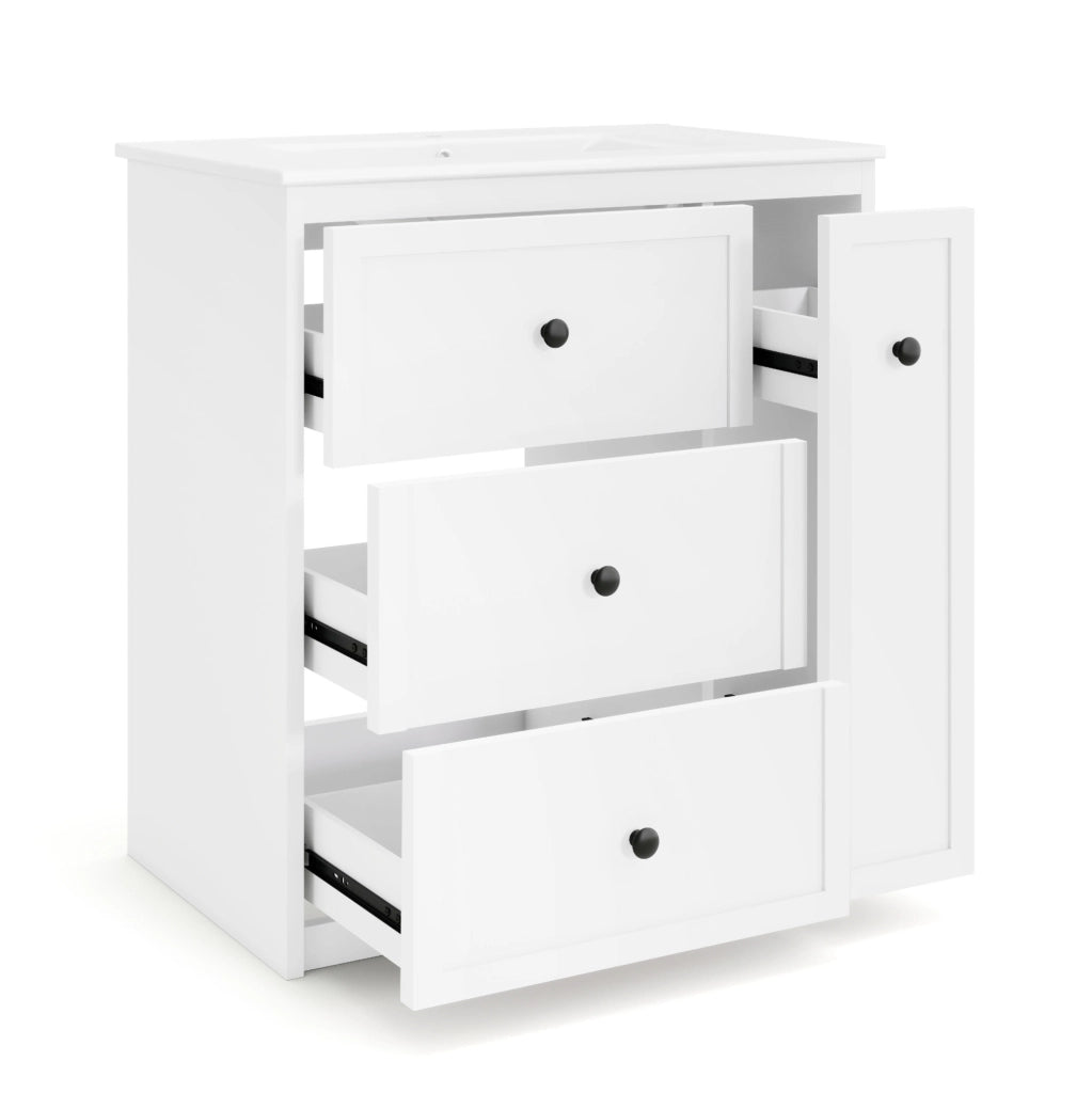 Mobile lavabo freestanding con lavabo in ceramica 76x46x82 cm