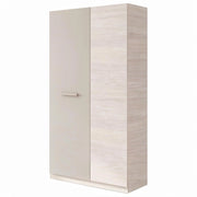 Armadio Guardaroba 2 Ante Battenti Con 3 Scomparti E Barra Appendiabiti Design Moderno Per Camera Da Letto Cameretta 90 X 200 X 52 Cm Beige E Rovere