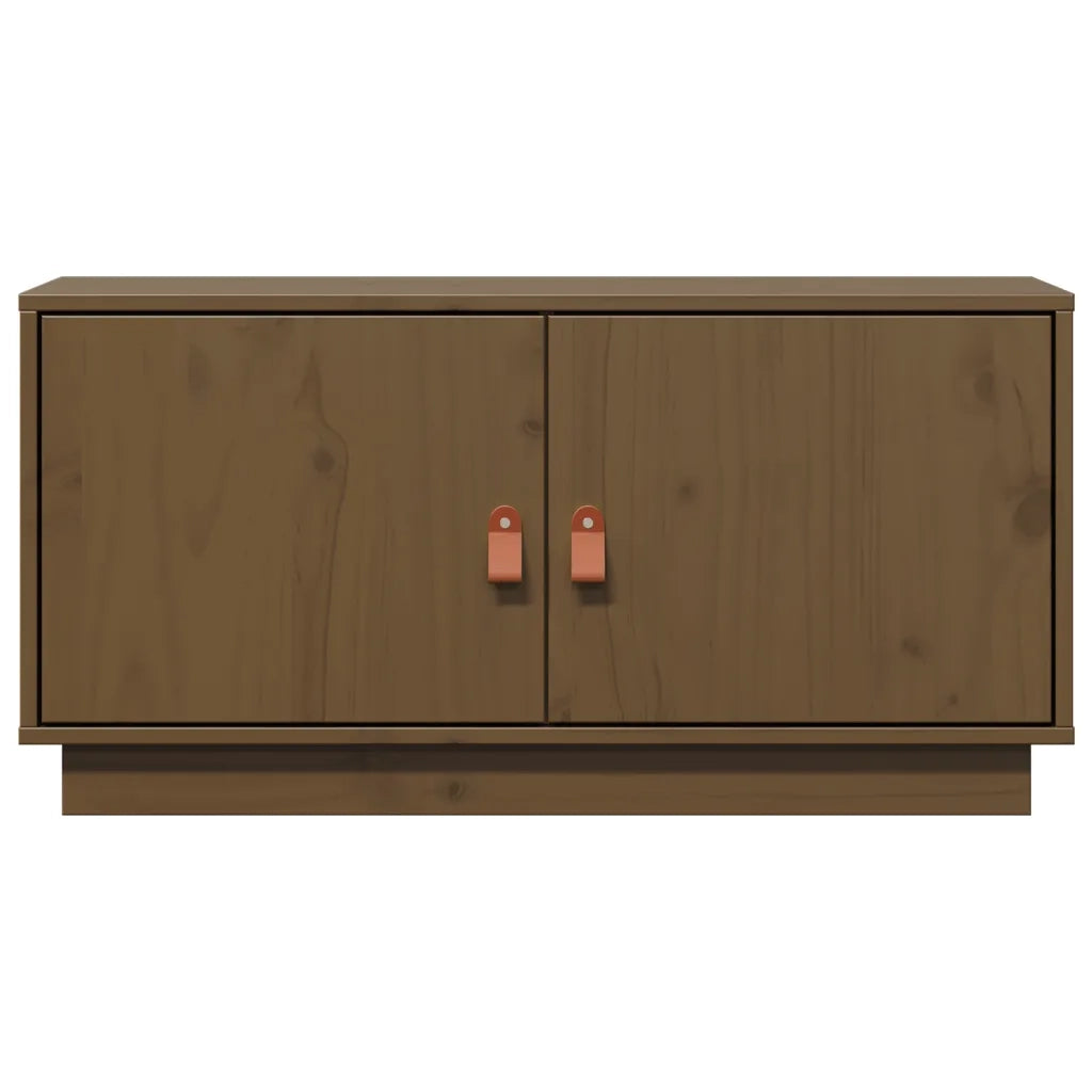 Mobile Porta TV Ambrato 80x34x40 cm in Legno Massello di Pino 818233