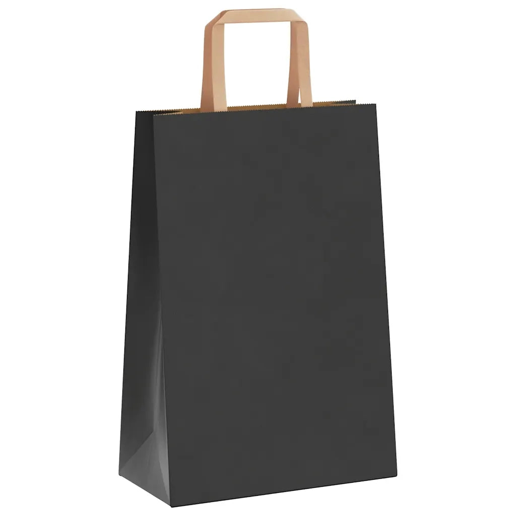 Sacchetti di Carta 250 pz con Manici Neri 21x11x31 cm