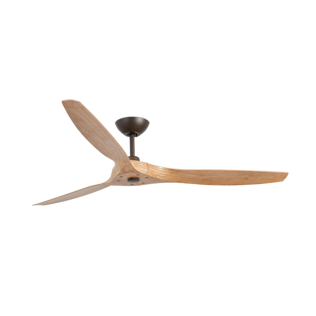 FARO Ventilatore a soffitto con pale in legno acciaio marrone motore DC luce integrata 5 velocita telecomando per 176–28 m² per soffitti inclinati FARO-33519