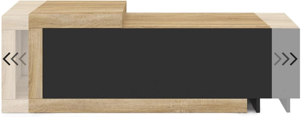 Tavolino allungabile rettangolare Raphael 100-130 cm 1 anta legno e nero