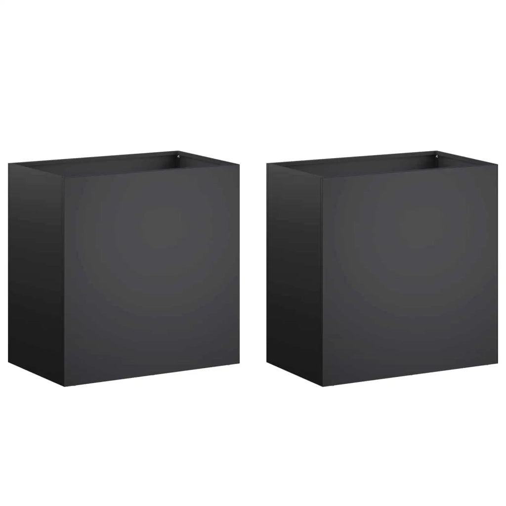 Vaso da giardino 2 pz Nero 50 x 30 x 40 cm 8005513