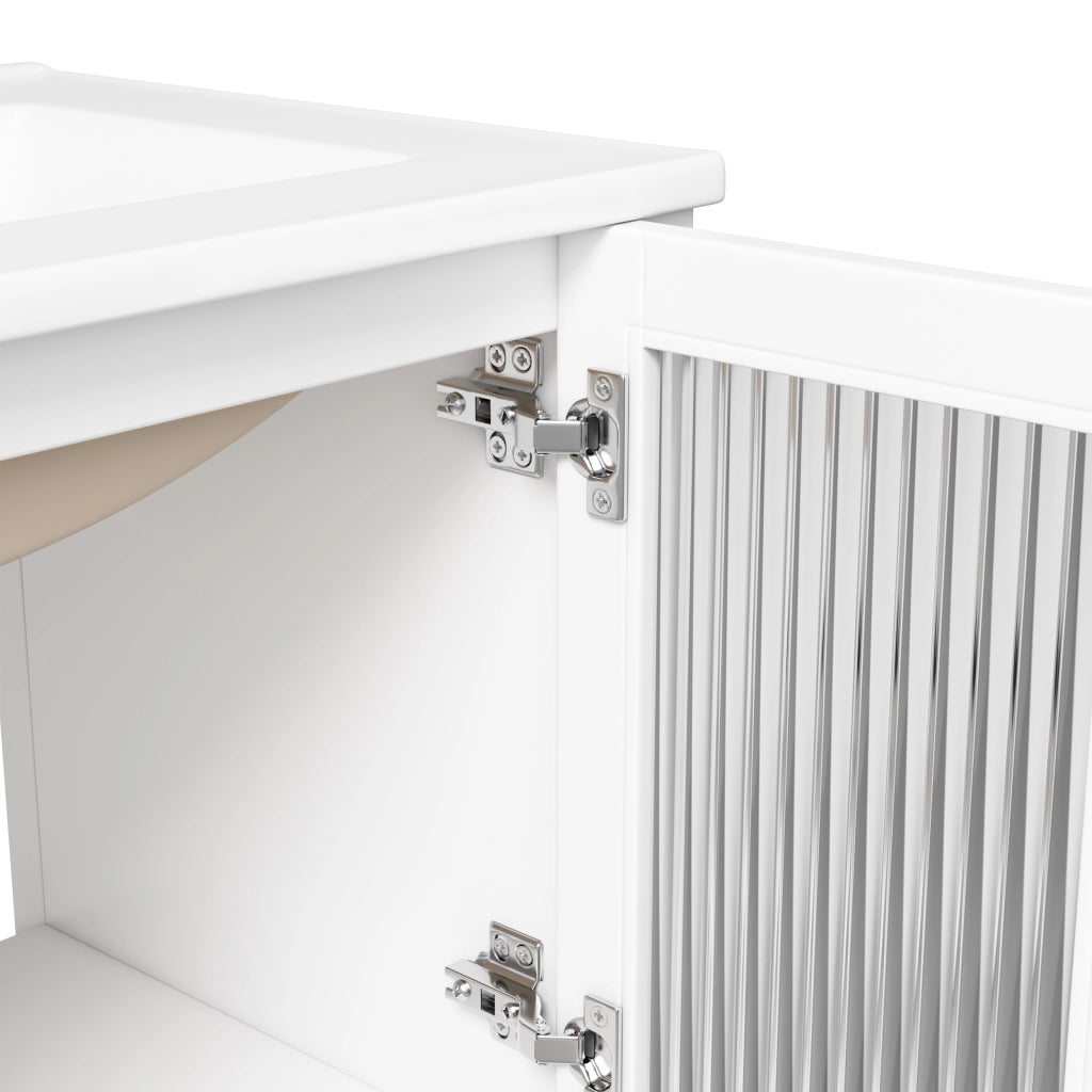 Mobile sottolavabo con 2 cassetti e lavabo in ceramica - per bagno - 61x47x86 cm - bianco
