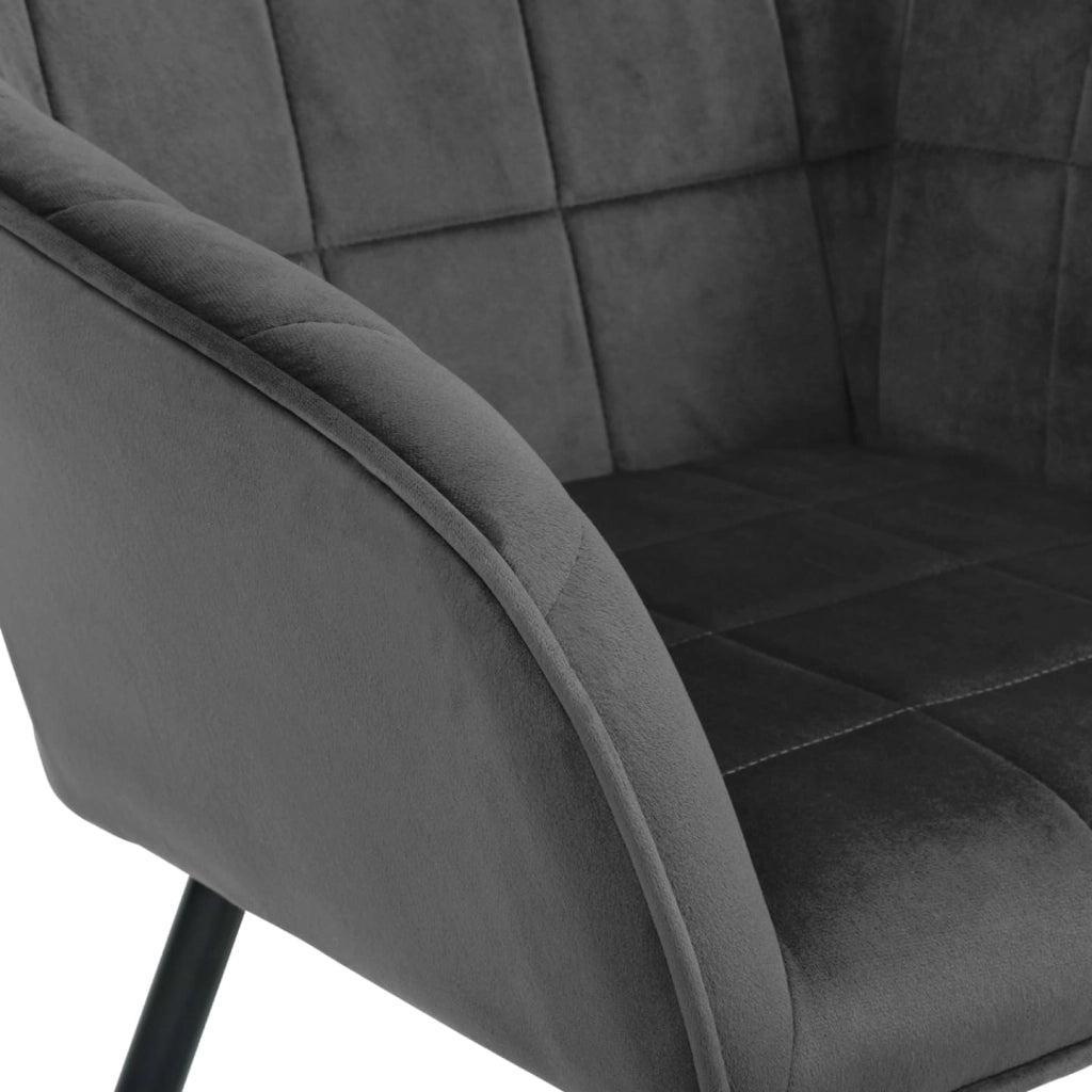 Set di 2 sedie MADY in velluto grigio con braccioli