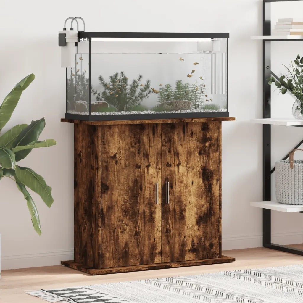 Supporto Acquario 81x36x73 cm in Legno Multistrato Rovere Fumo CFW6264398