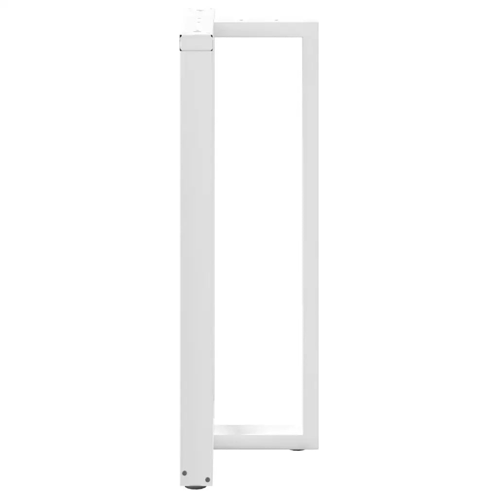 Gambe per tavolo da bar a forma di T 2 pz bianche 60x35x(110-111) cm in acciaio