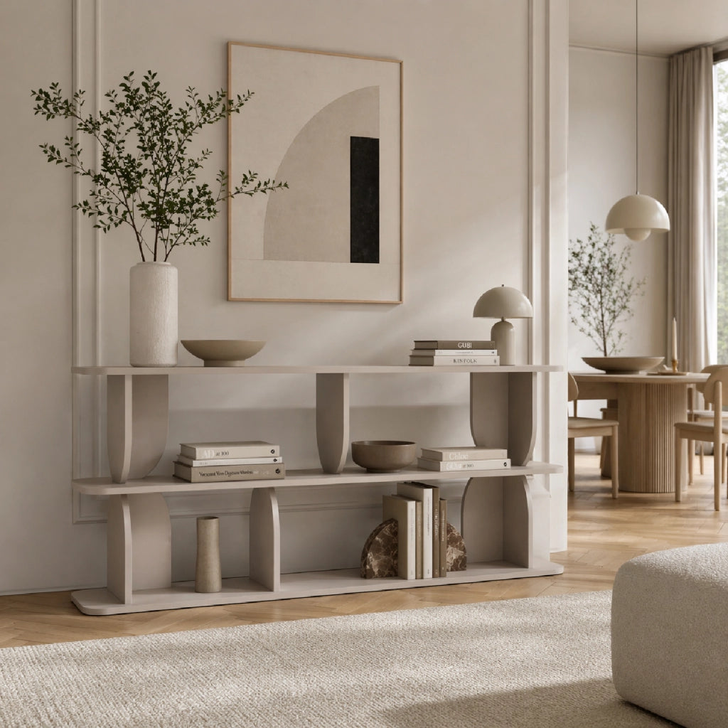 Libreria Con 3 Ripiani E 4 Vani A Giorno In Melaminico Mobile Design Moderno Contemporaneo Per Soggiorno Corridoio Studio Ufficio 160 X 74 X 34 Cm Cashmere