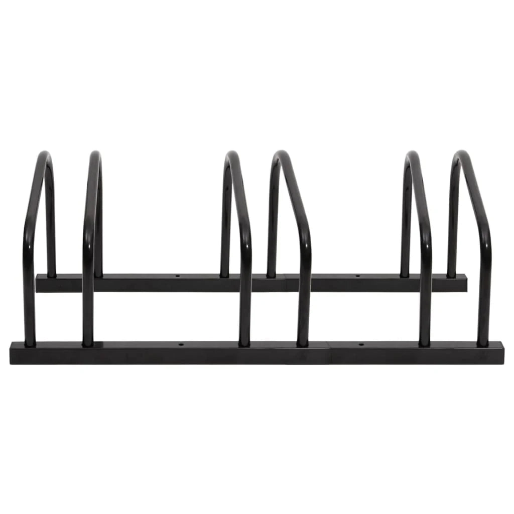 Portabiciclette con supporto portaoggetti per 3 biciclette acciaio nero 02_0004575