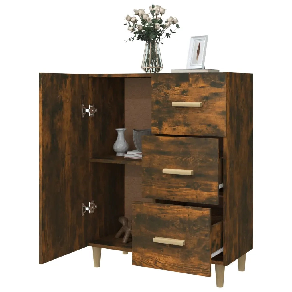 Credenza Rovere Fumo 69,5x34x90 cm in Legno Multistrato 817351