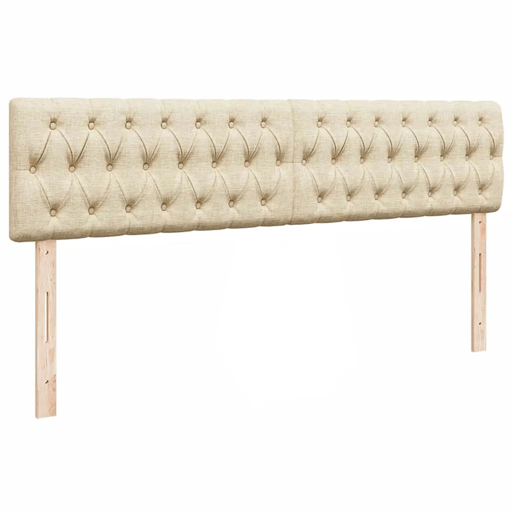 vidaXL Struttura Letto Pouf con Materassi Crema 180x200 cm in Tessuto