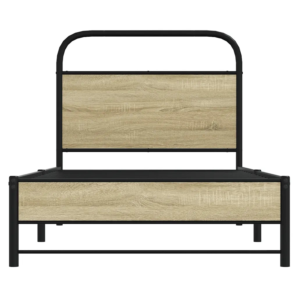 Letto singolo | Letto per adulti | Giroletto senza Materasso Rovere Sonoma 80x200 cm in Truciolato