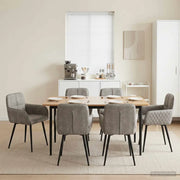 Sedie da pranzo 6 pz Pelle Scamosciata Sintetica Grigio Chiaro 3428234
