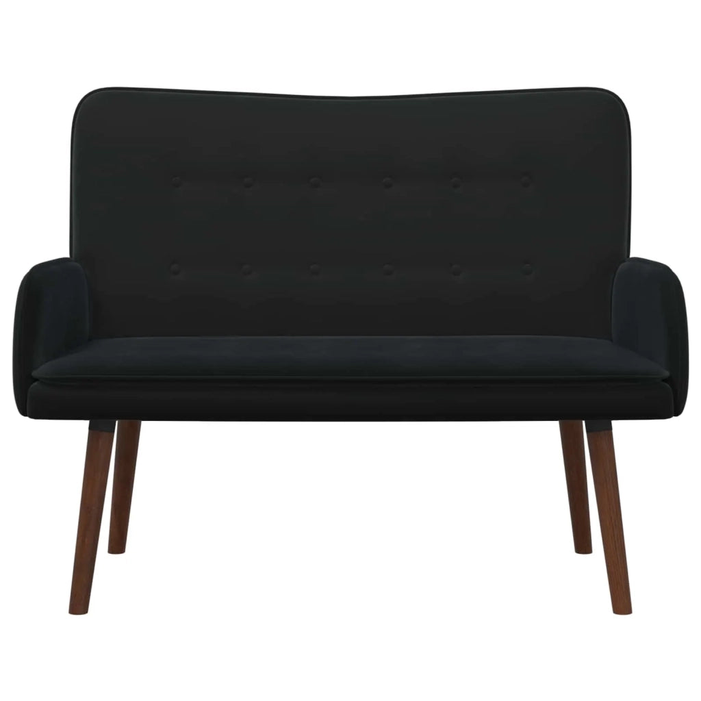 Sofa a Due Posti Nero 115 x 61 x 87 cm Velluto