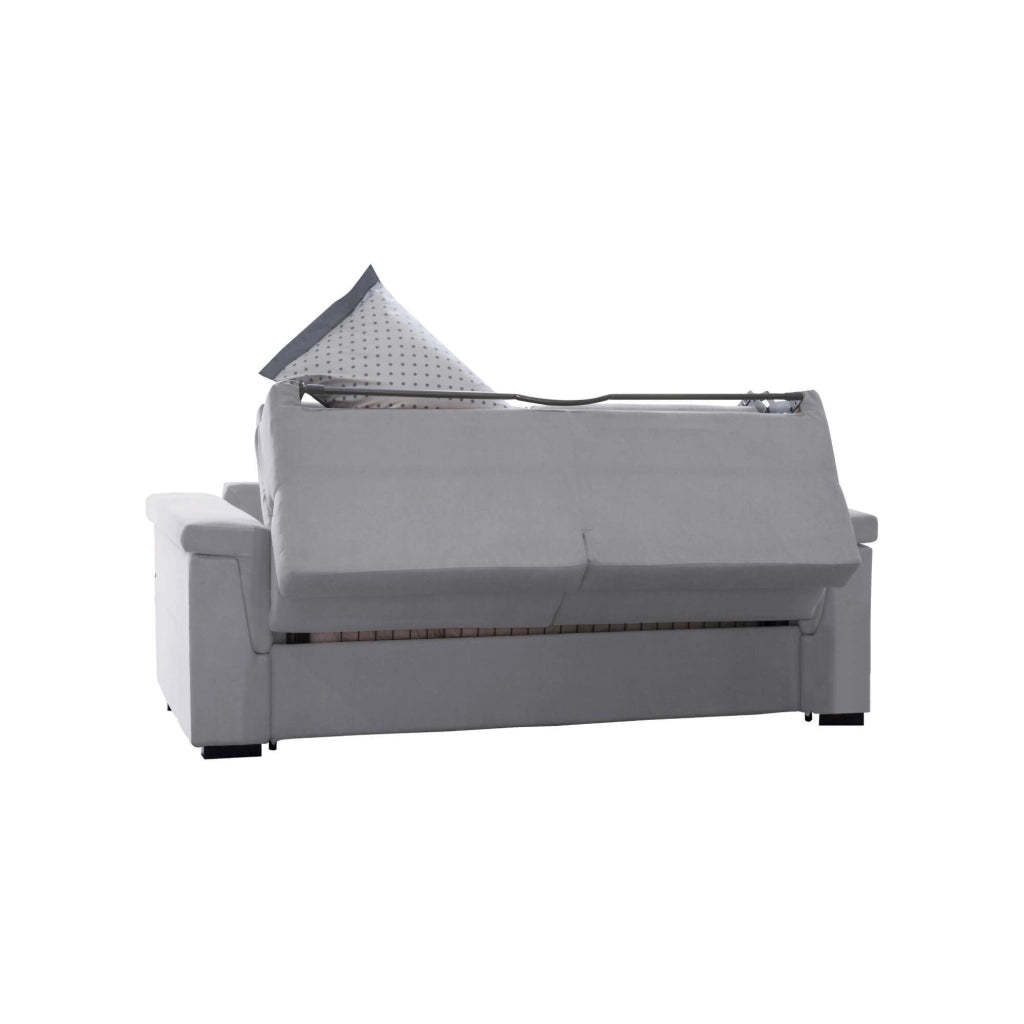 Biscossi, Divano Letto 2 Posti Sfoderabile Made in Italy, 205x95 cm Grigio