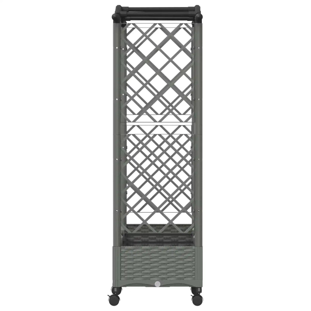 Letto Rialzato con Griglia e Tetto Grigio Chiaro PP 3423099
