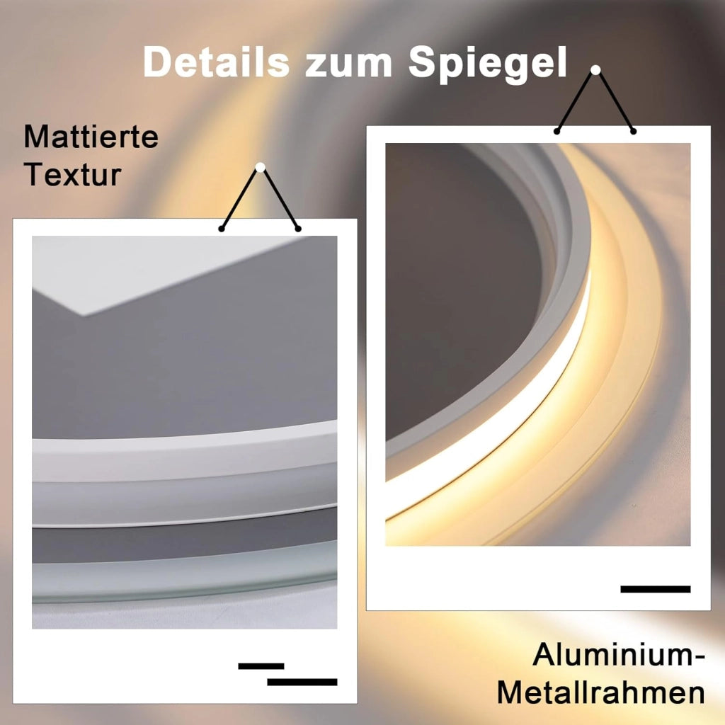 ZMH Specchio da Bagno Illuminato con Regolazione d'Intensità e Interruttore Touch