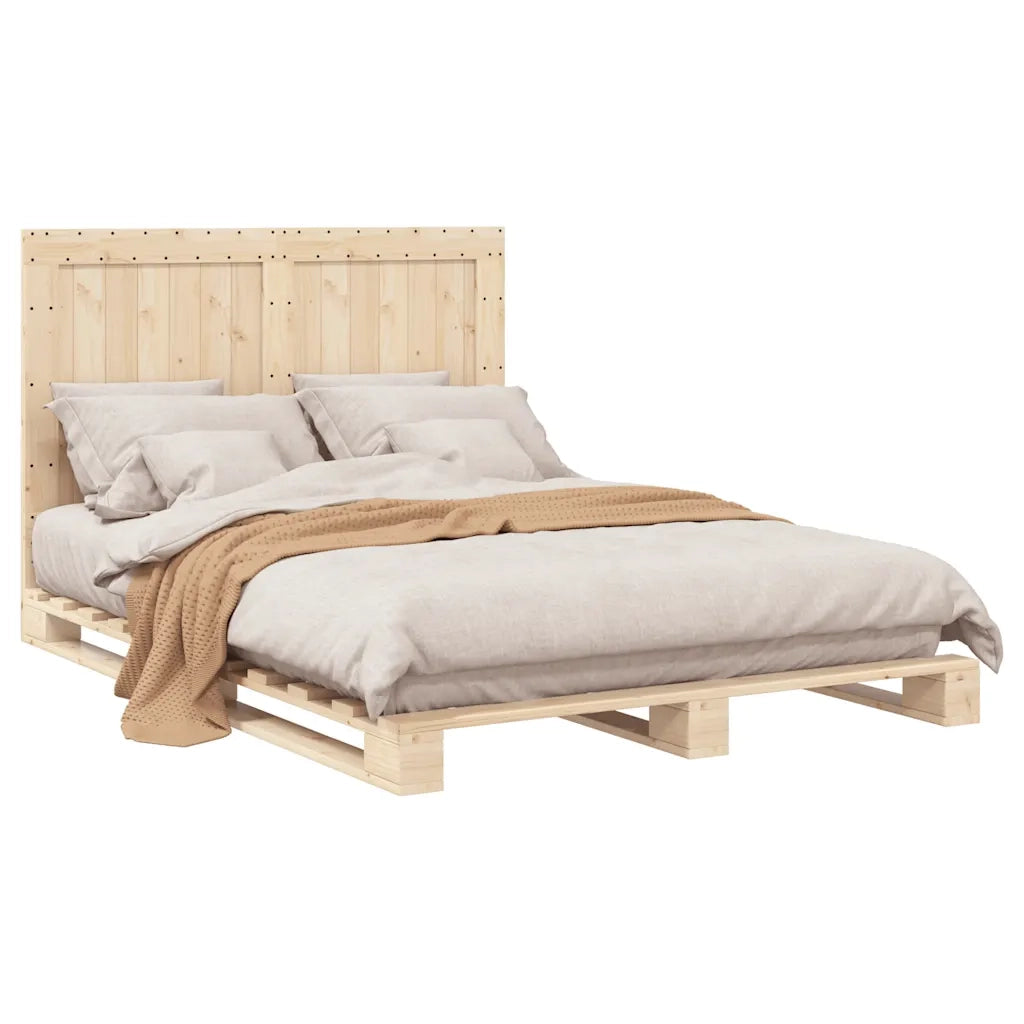 Giroletto con Testiera 140x200 cm in Legno Massello di Pino 3281534