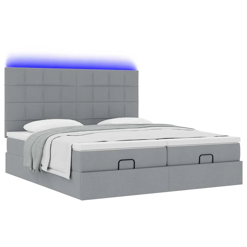 Struttura Letto Pouf con Materassi 200x200 cm in Tessuto 3314548