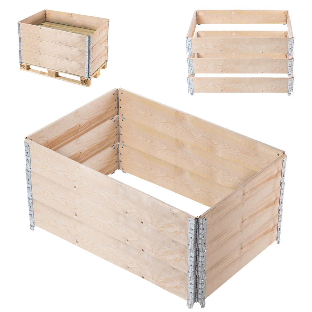 KADAX Prolunga per pallet in legno 120x80 cm, letto per container, confezione da 3