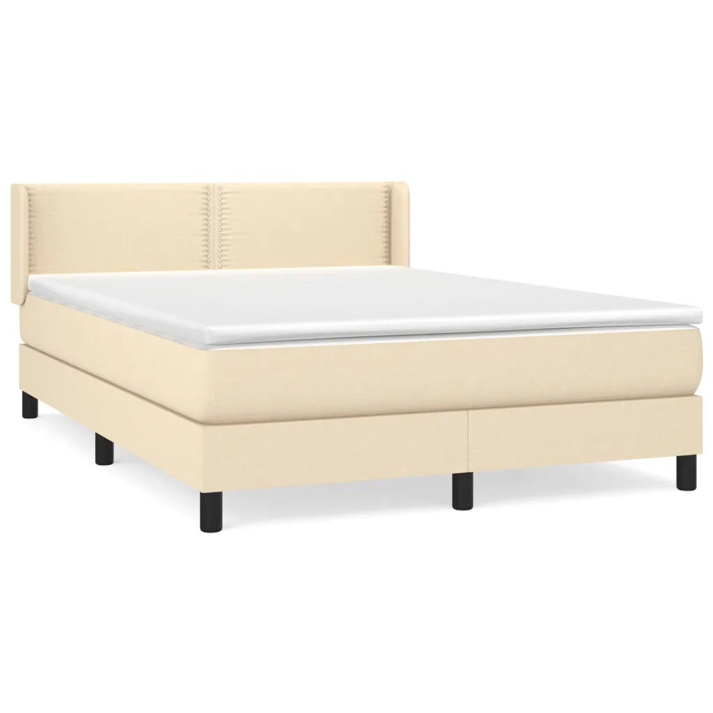 Giroletto a Molle con Materasso Crema 140x200 cm in Tessuto