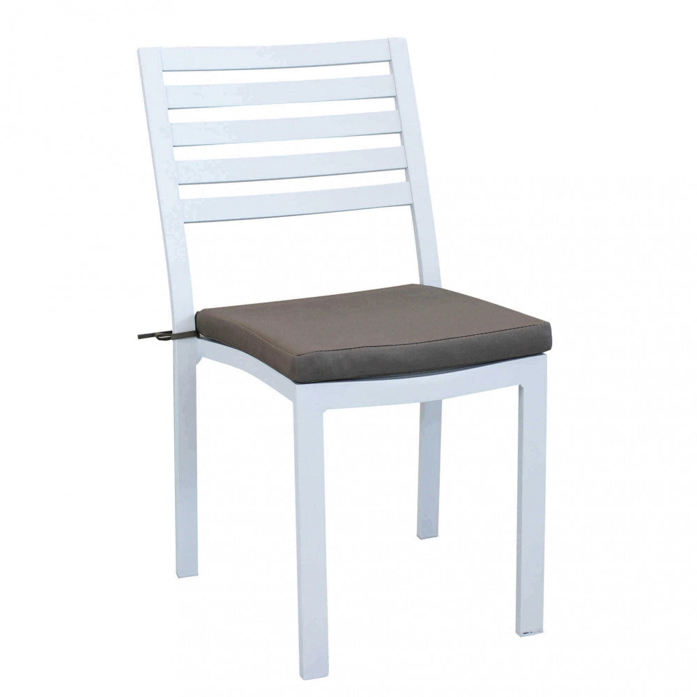 Sedia da Giardino Formentera con Cuscino 46x62x84 h cm in Alluminio Bianco