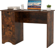 Scrivania per computer in legno con 2 cassetti, 109 x 50 x 75 cm, tavolo da lavoro salvaspazio, scrivania per ufficio, camera da letto (marrone rustico)