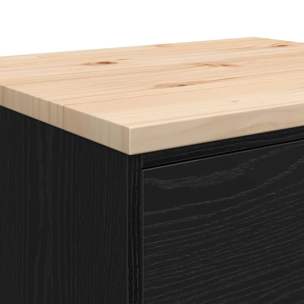 Armadietto da Garage Nero 60x51x85 cm in Legno Massello di Pino CFW1998630