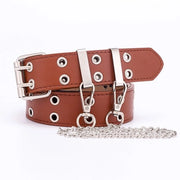 Riem punk - 110*3.3cm - Riem con chiodo - Riem unisex con doppio foro - Stile punk - Riem per giochi di ruolo - Riem hip hop - Abbigliamento gotico riem - Riem hip hop stile punk - Moda casual denim - Riem decorativo a catena