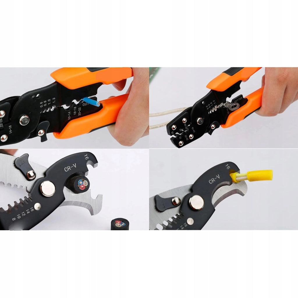 Pinza per Taglio e Spellatura Cavi – Acciaio Temperato, Manico Ergonomico | Lunghezza 180 mm, Gamma 0,2-6 mm